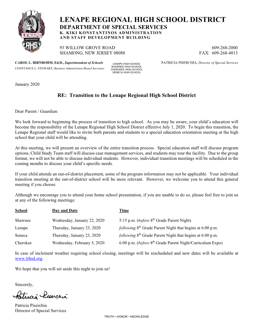Transition to the LRSD
