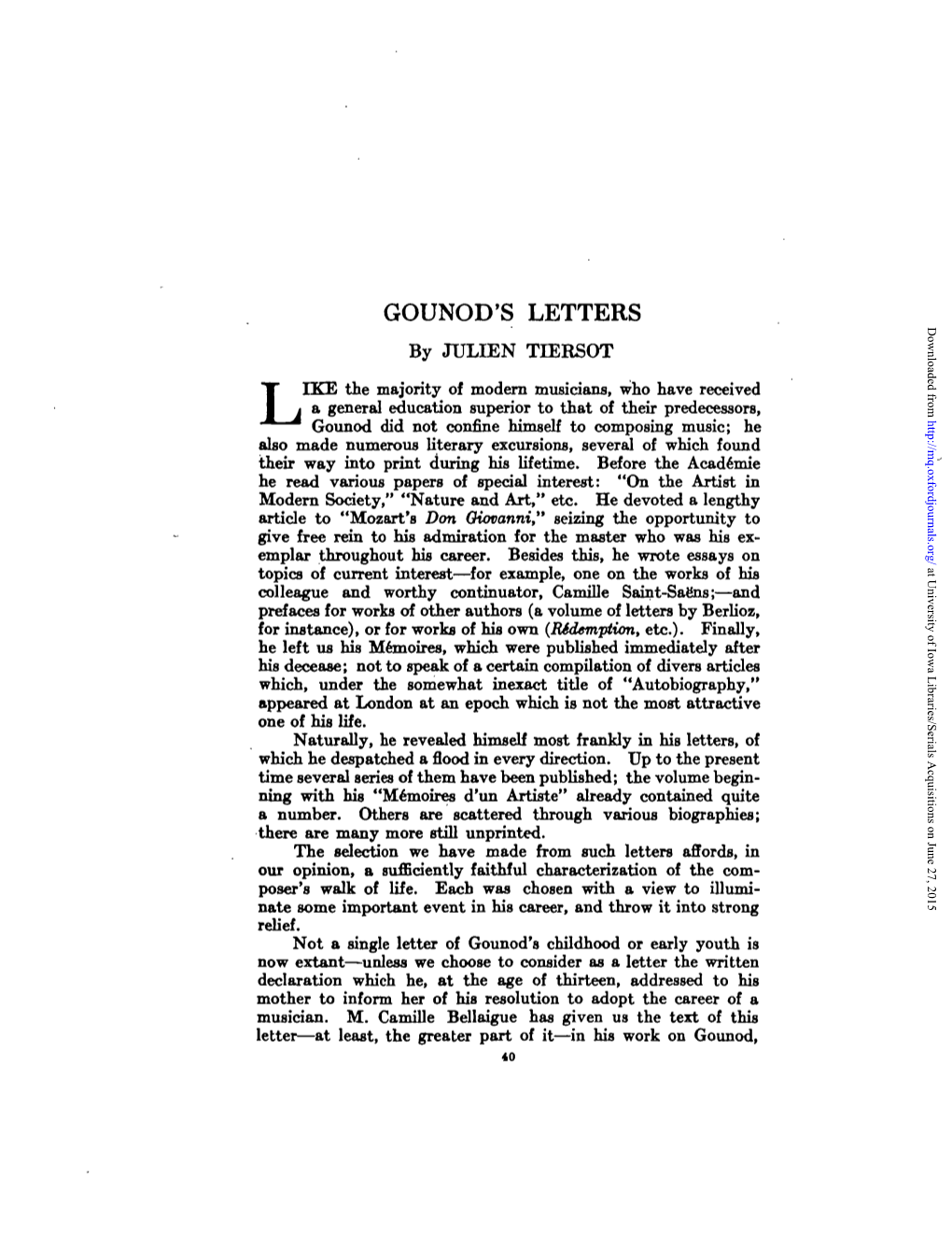 Gounod's Letters