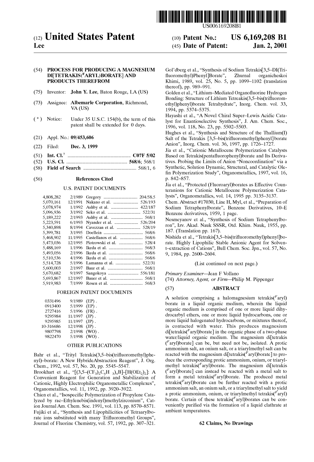 (12) United States Patent (10) Patent No.: US 6,169,208 B1 Lee (45) Date of Patent: Jan