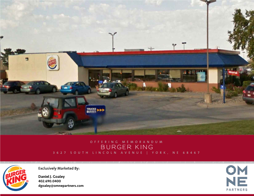 Burger King 3627 South Lincoln Avenue | York, Ne 68467