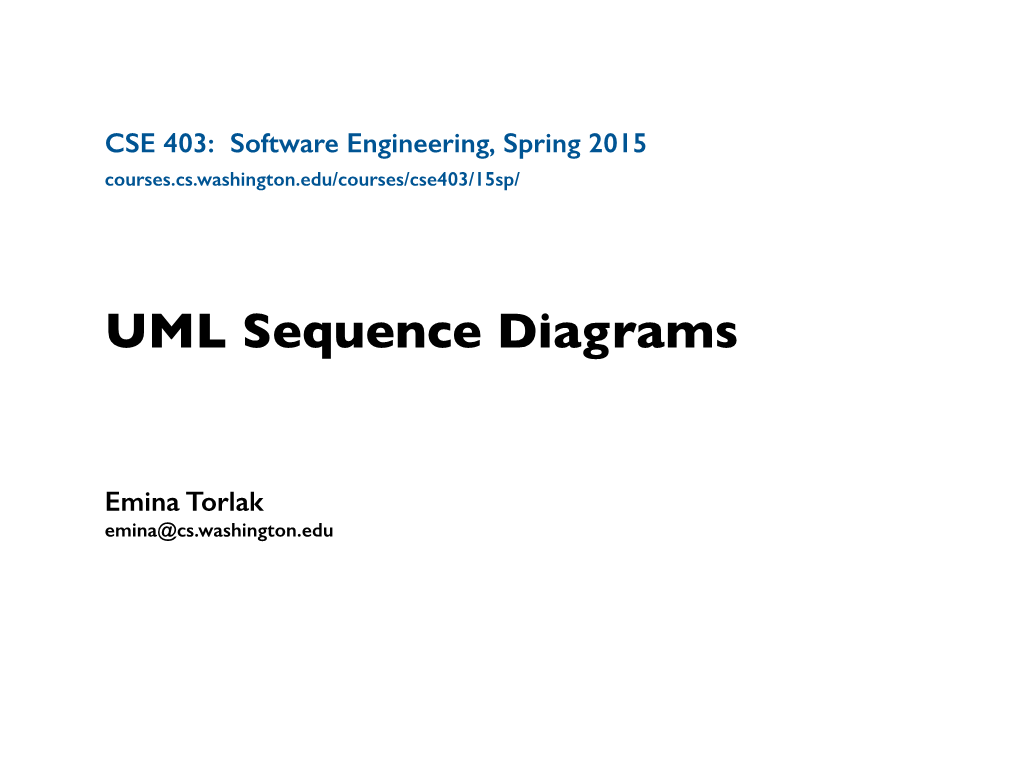 UML Sequence Diagrams