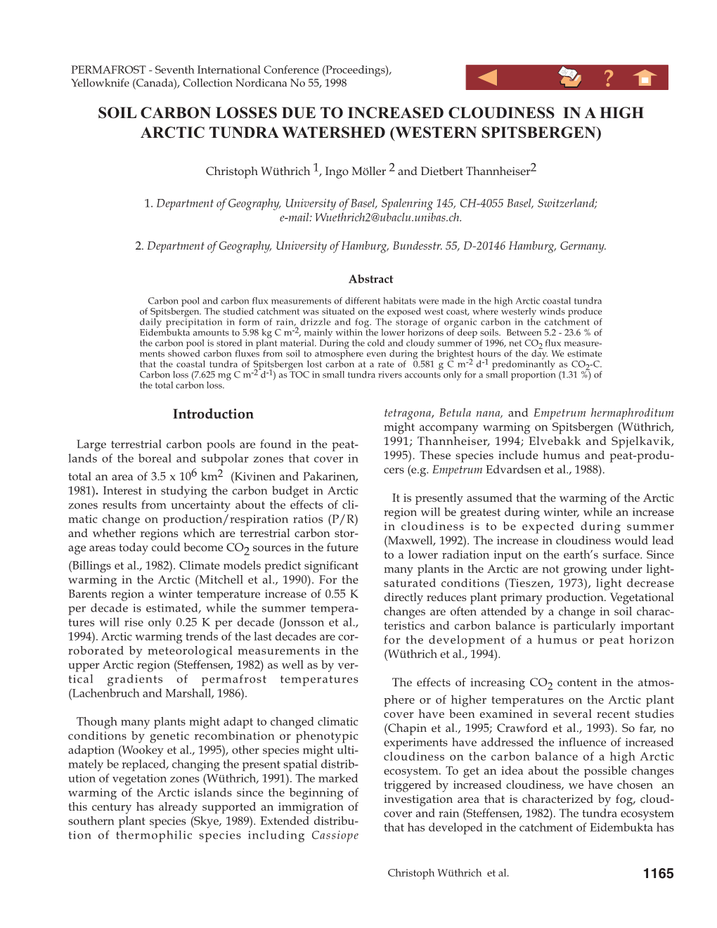 Soil Carbon Losses Due to Increased Cloudiness in a High Arctic Tundra Watershed (Western Spitsbergen)