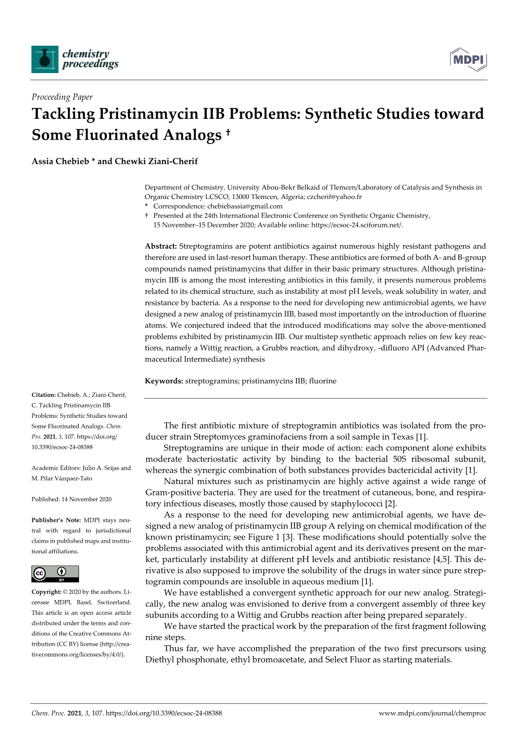 Tackling Pristinamycin IIB Problems: Synthetic Studies Toward Some Fluorinated Analogs †