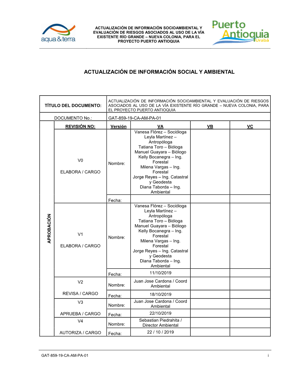 Actualización De Información Social Y Ambiental