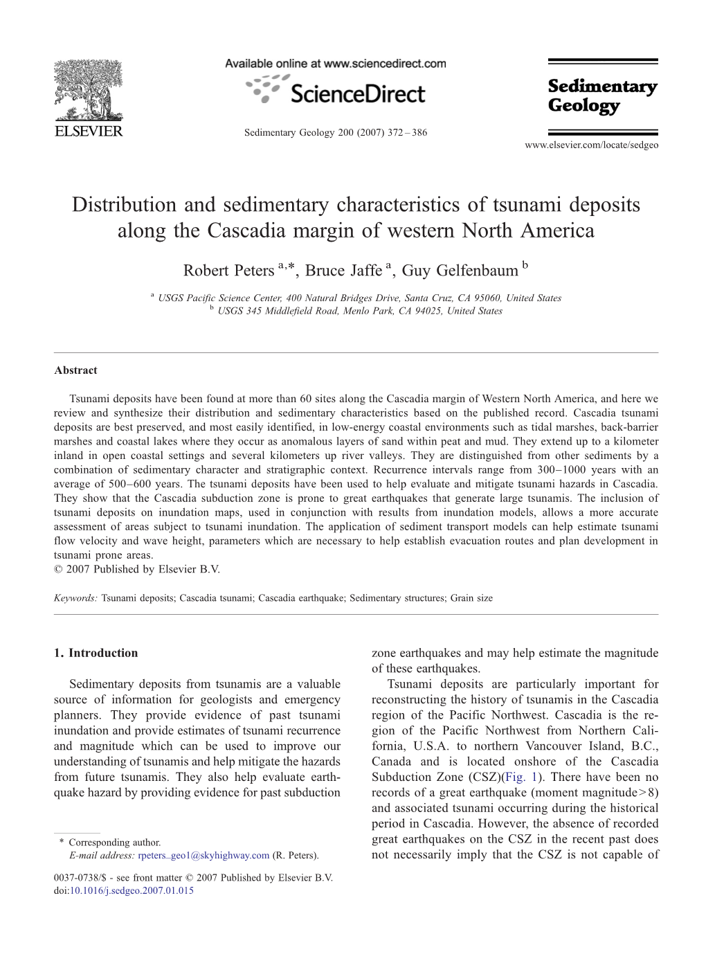 Distribution and Sedimentary Characteristics of Tsunami Deposits