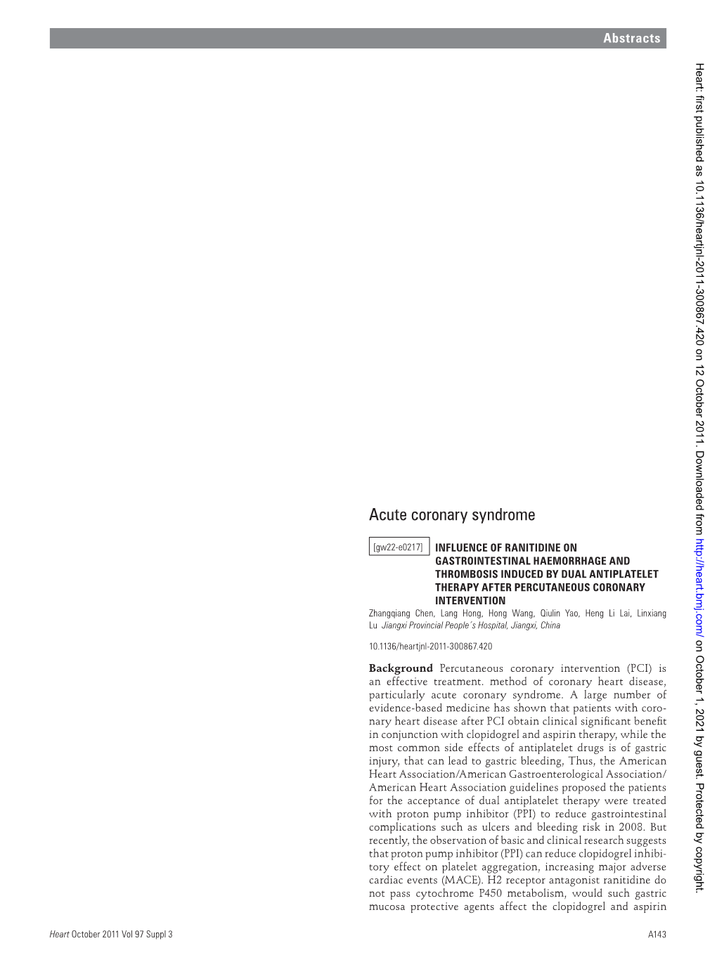 Acute Coronary Syndrome