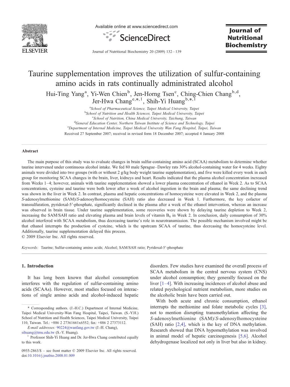 Taurine Supplementation Improves the Utilization of Sulfur