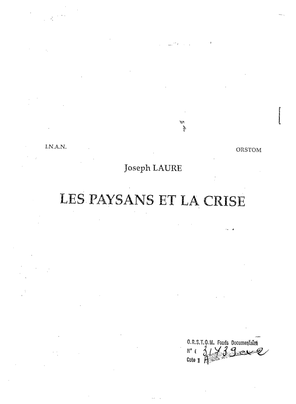 Les Paysans Et La Crise