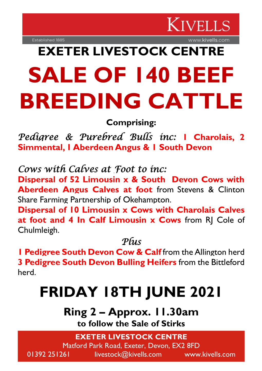 Sale of 140 Beef Breeding Cattle