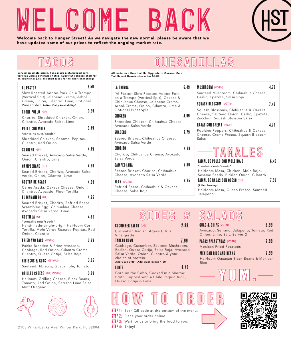 Takeout Menu