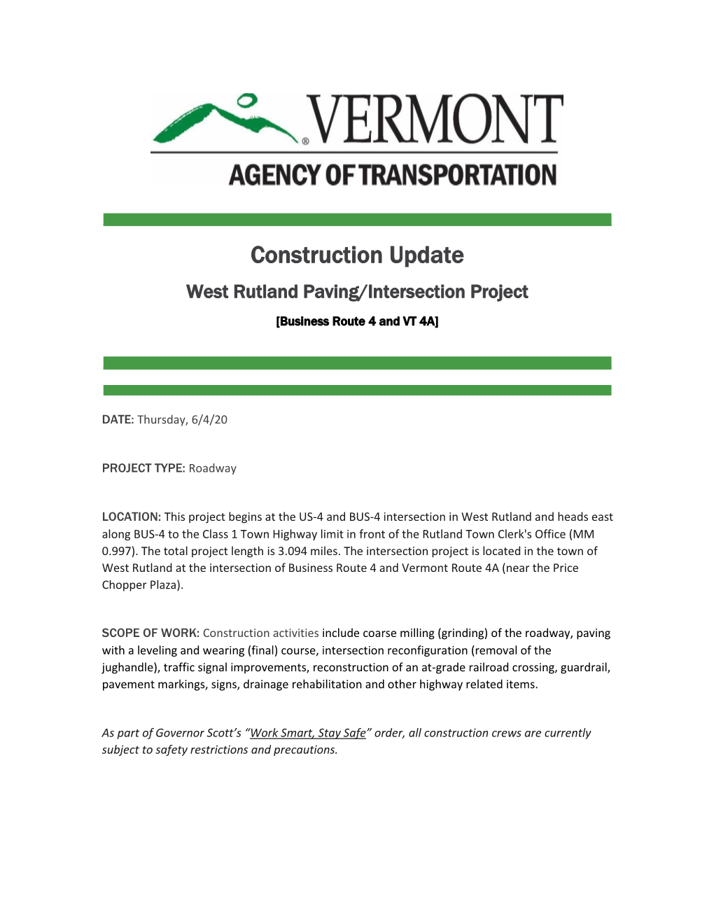 Construction Update