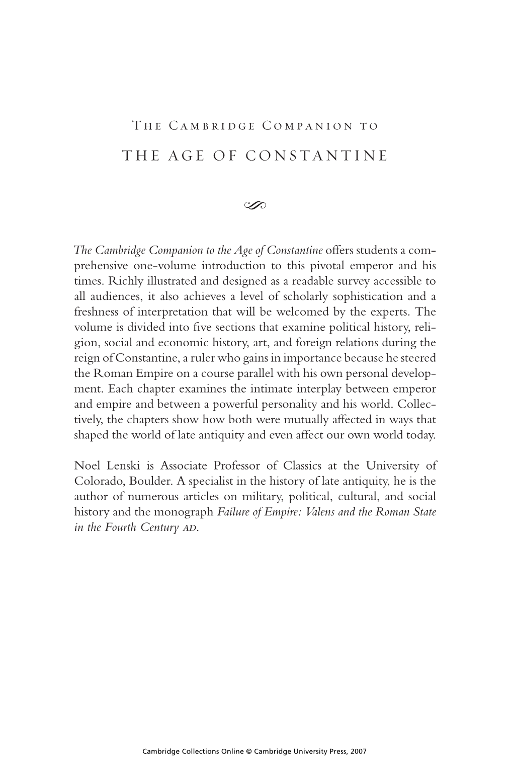 The Cambridge Companion to Age of Constantine.Pdf