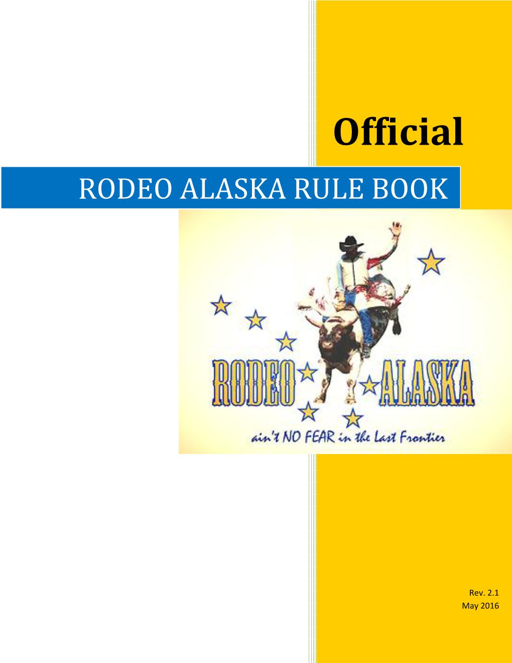 Rodeo Alaska Rule Book