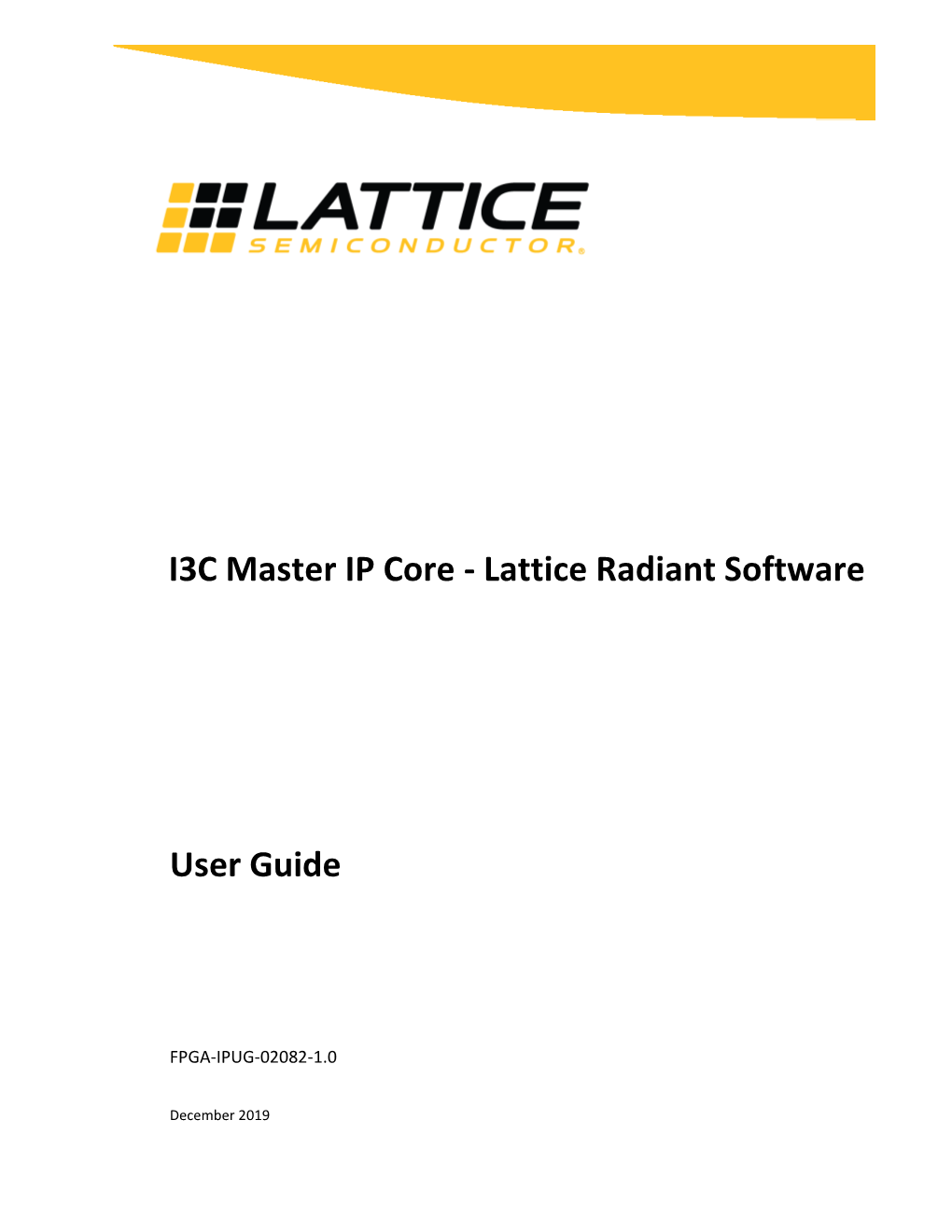 I3C Master IP Core - Lattice Radiant Software