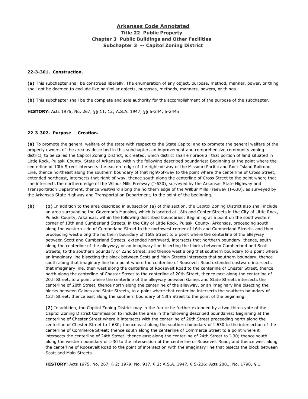 Arkansas Code Annotated Title 22Public Property Chapter 3Public Buildings and Other Facilities