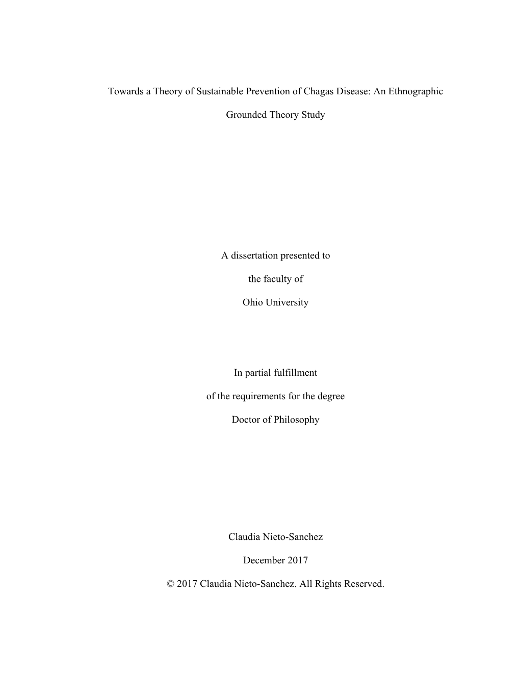 Towards a Theory of Sustainable Prevention of Chagas Disease: an Ethnographic