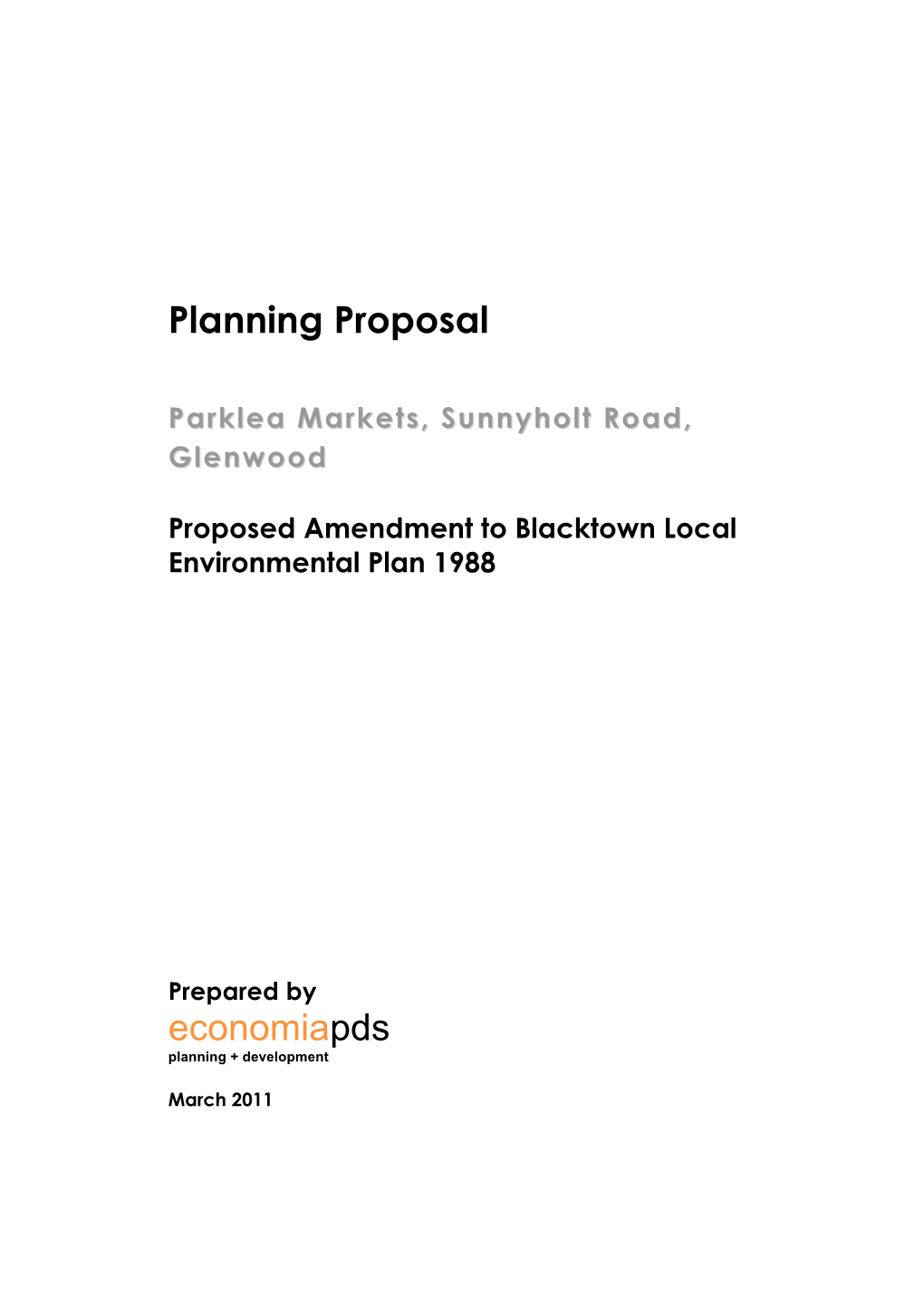 Planning Proposal-Parklea Markets