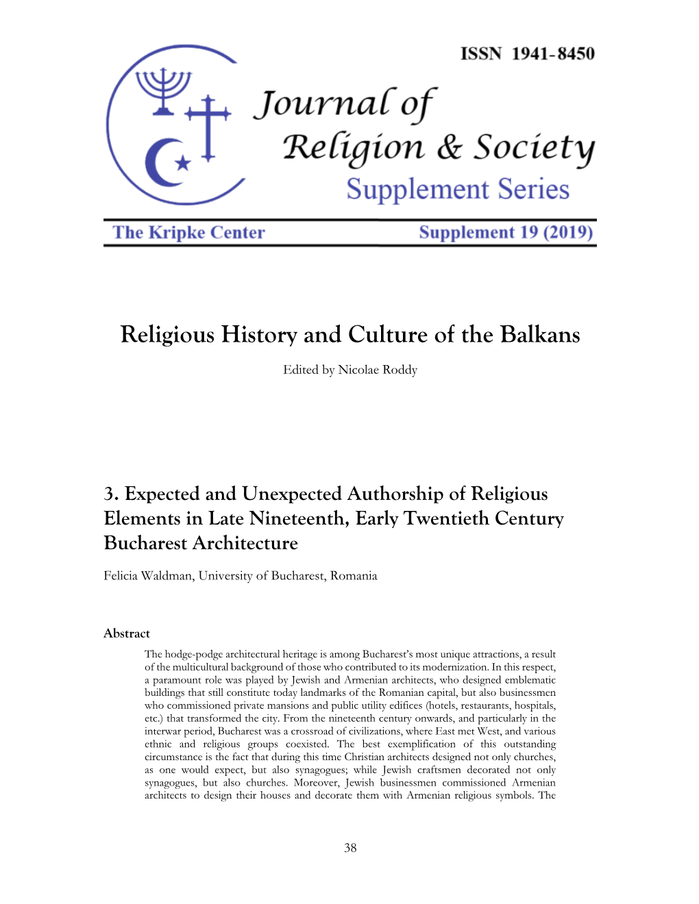 Religious History and Culture of the Balkans