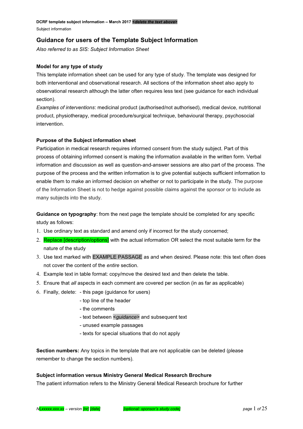 PIF & ICF Form