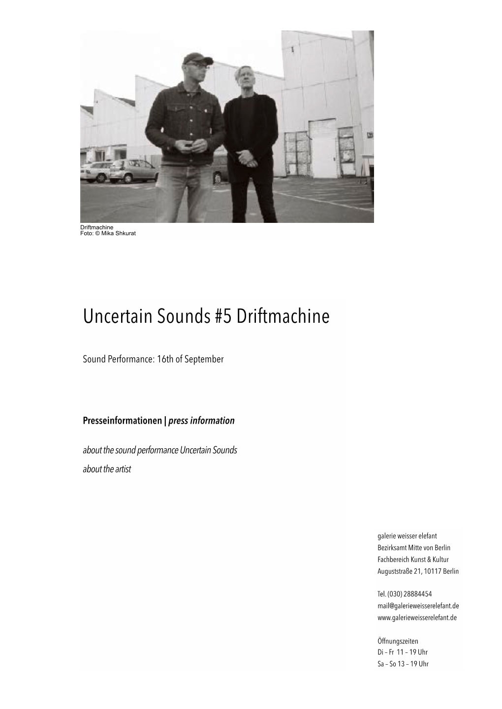 Uncertain Sounds #5 Driftmachine