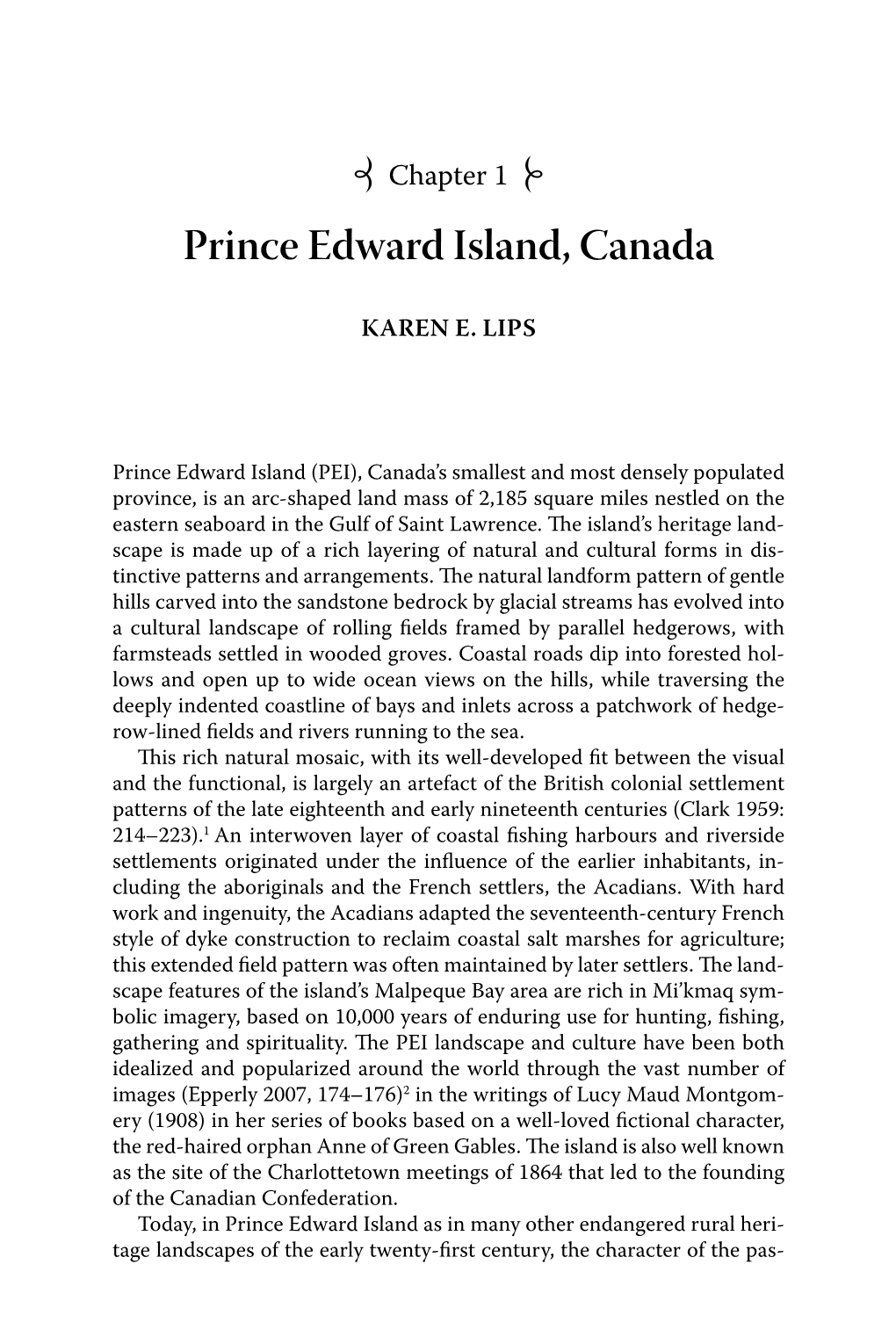 Chapter 1. Prince Edward Island, Canada