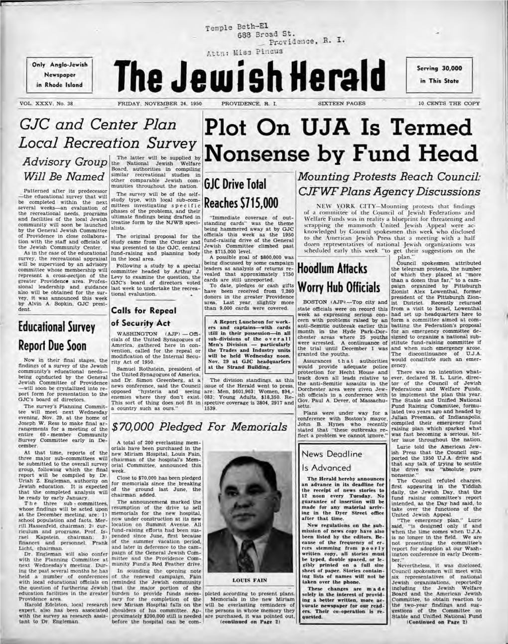 The Jewish Herald Serving 30,000