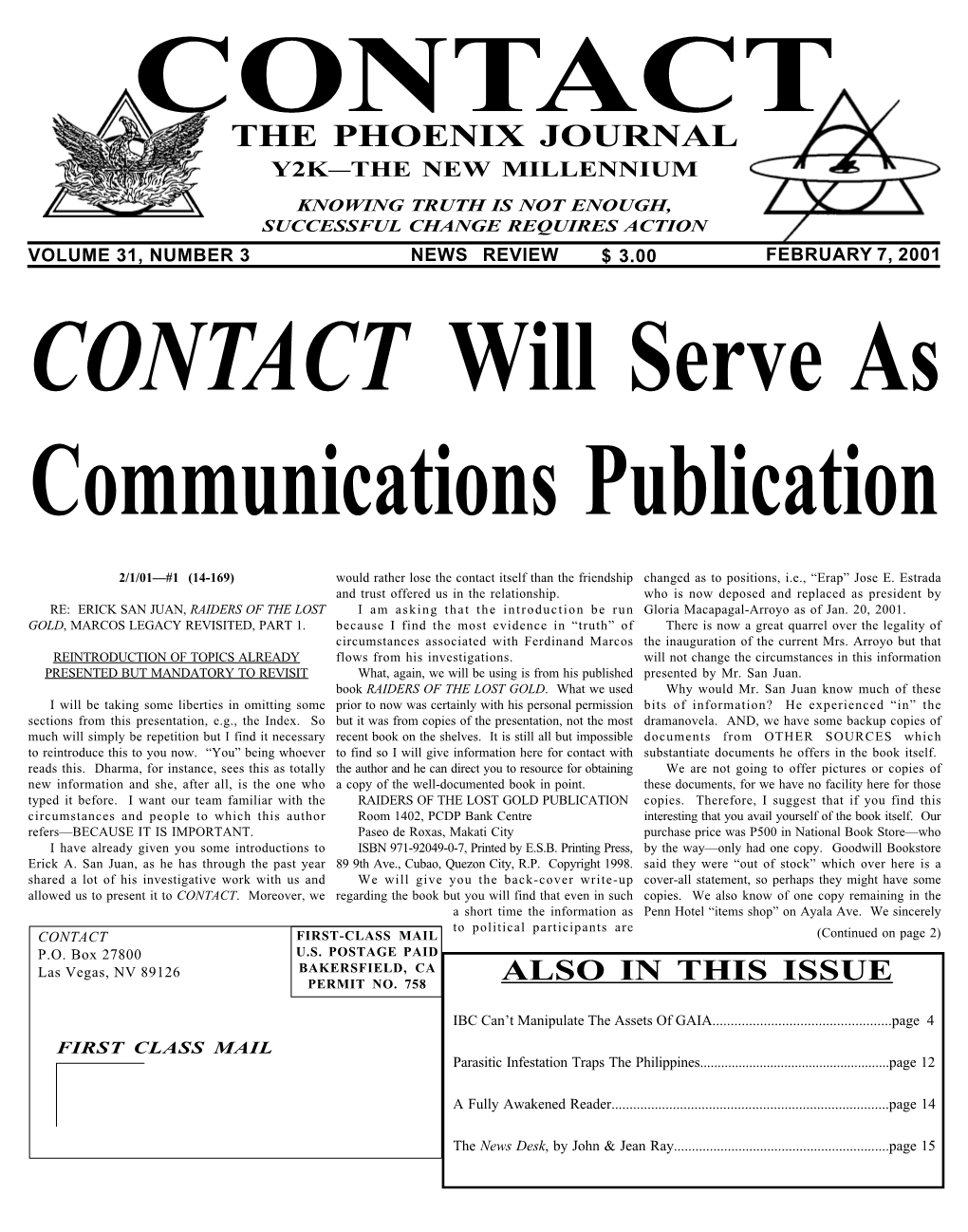 CONTACT the Phoenix Journal 010207