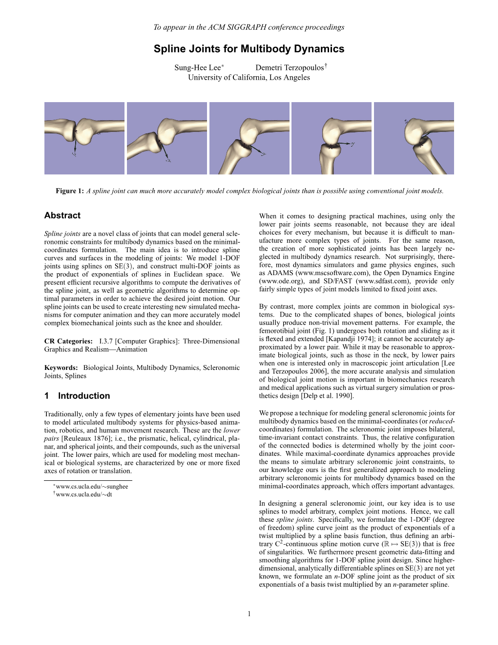 Spline Joints for Multibody Dynamics