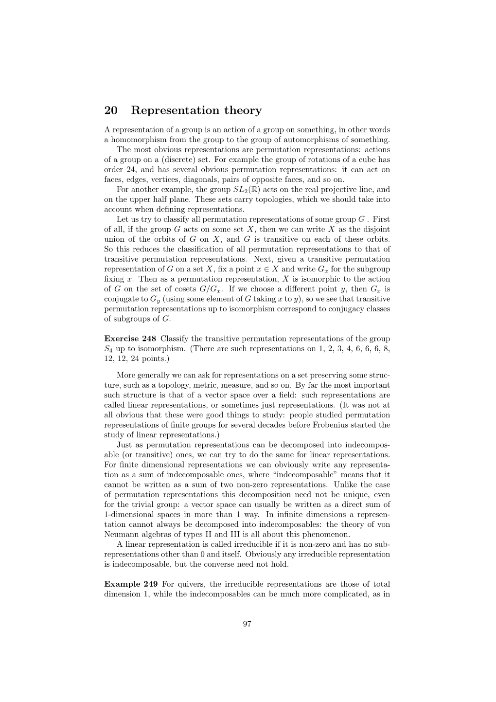 20 Representation Theory