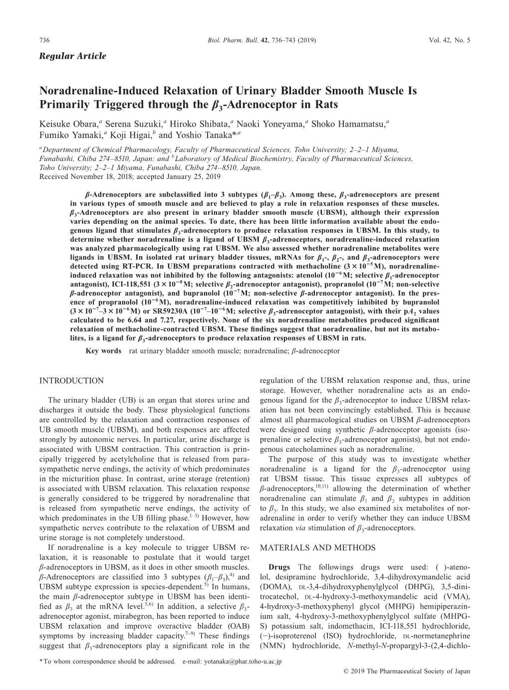 Biol. Pharm. Bull. 42(5): 736-743 (2019)