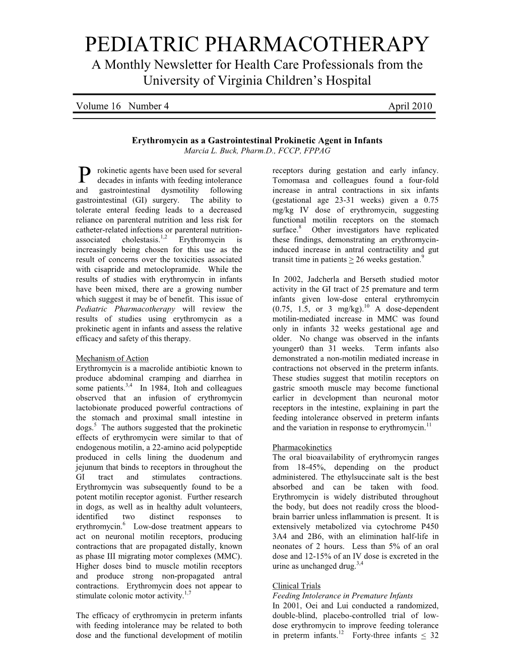 4 Erythromycin As a Gastrointestinal