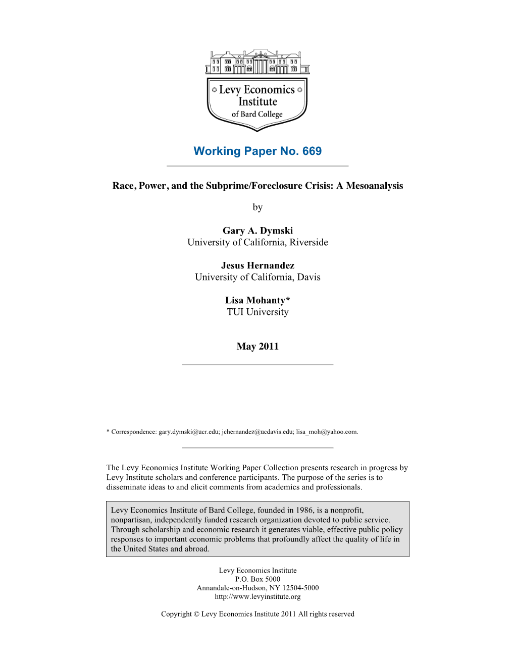 Race, Power, and the Subprime/Foreclosure Crisis: a Mesoanalysis