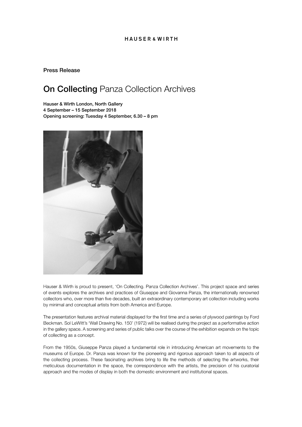 On Collecting Panza Collection Archives