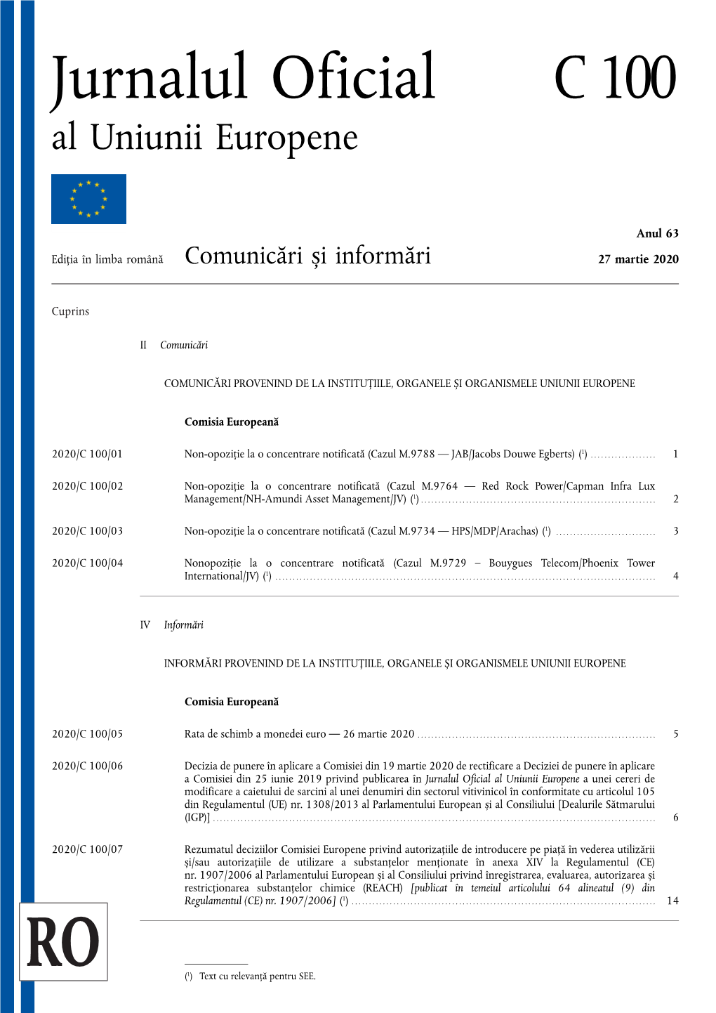 C100 Jurnalul Oficial