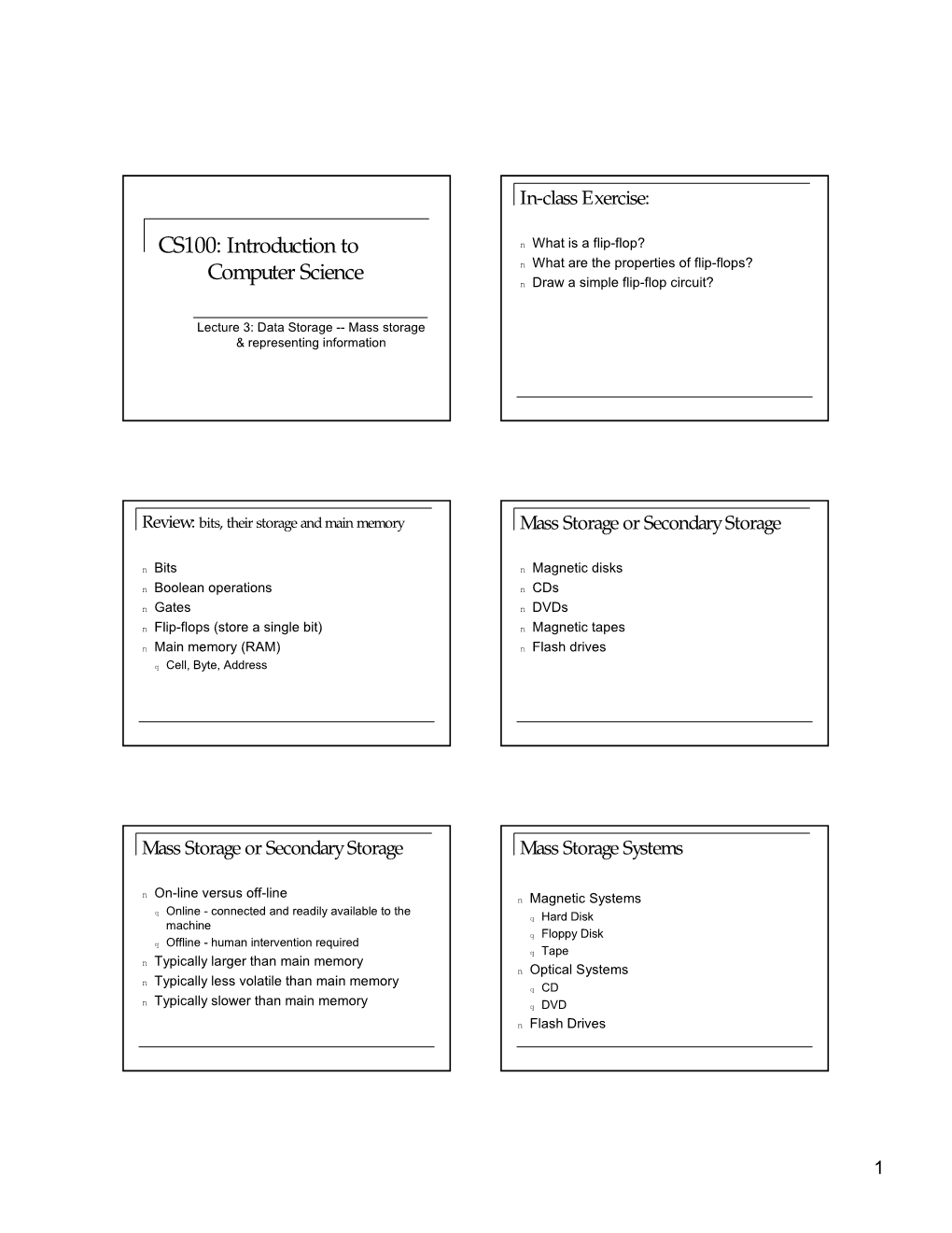 CS100: Introduction to Computer Science