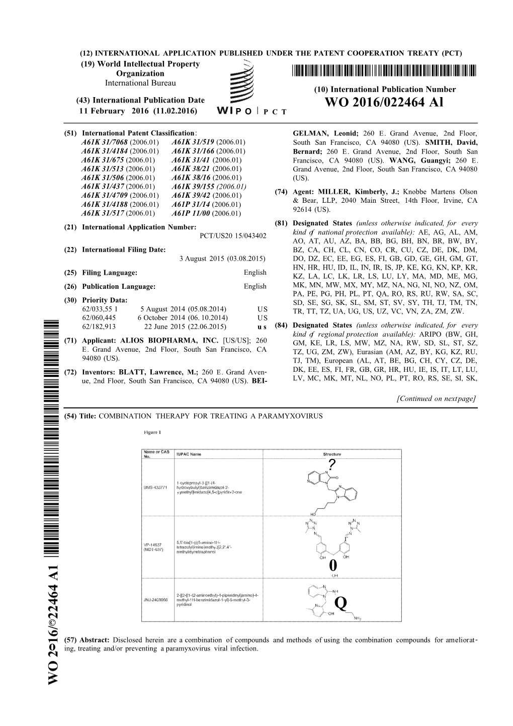 WO 2016/022464 Al 11 February 2016 (11.02.2016) P O P C T