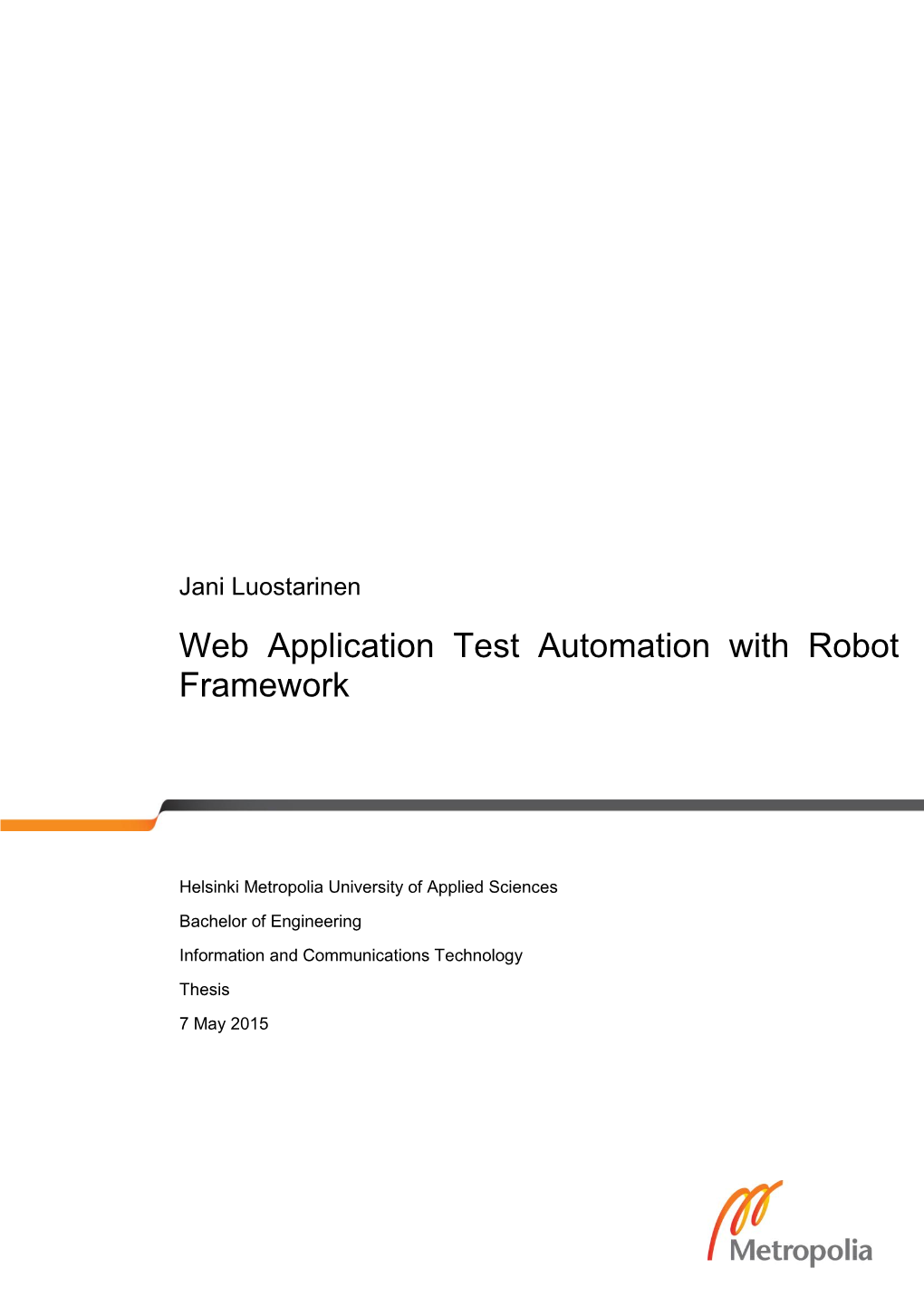 Web Application Test Automation with Robot Framework