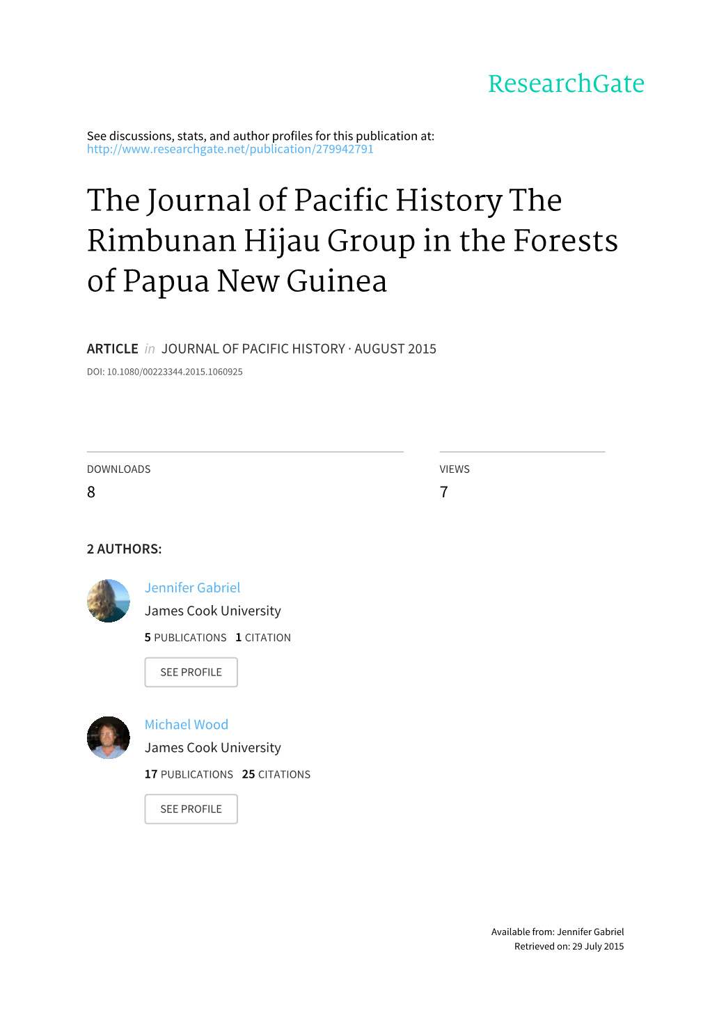 The Journal of Pacific History the Rimbunan Hijau Group in the Forests of Papua New Guinea