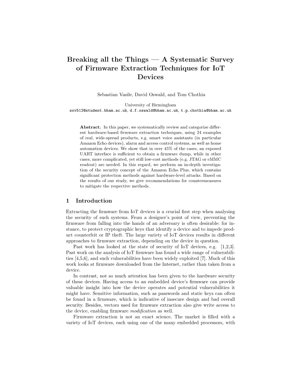 A Systematic Survey of Firmware Extraction Techniques for Iot Devices