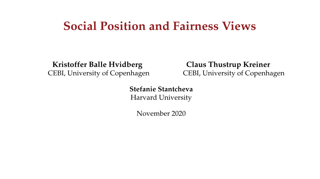 Social Position and Fairness Views