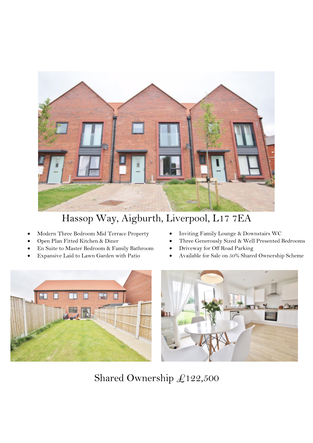 Hassop Way, Aigburth, Liverpool, L17 7EA Shared Ownership £122,500