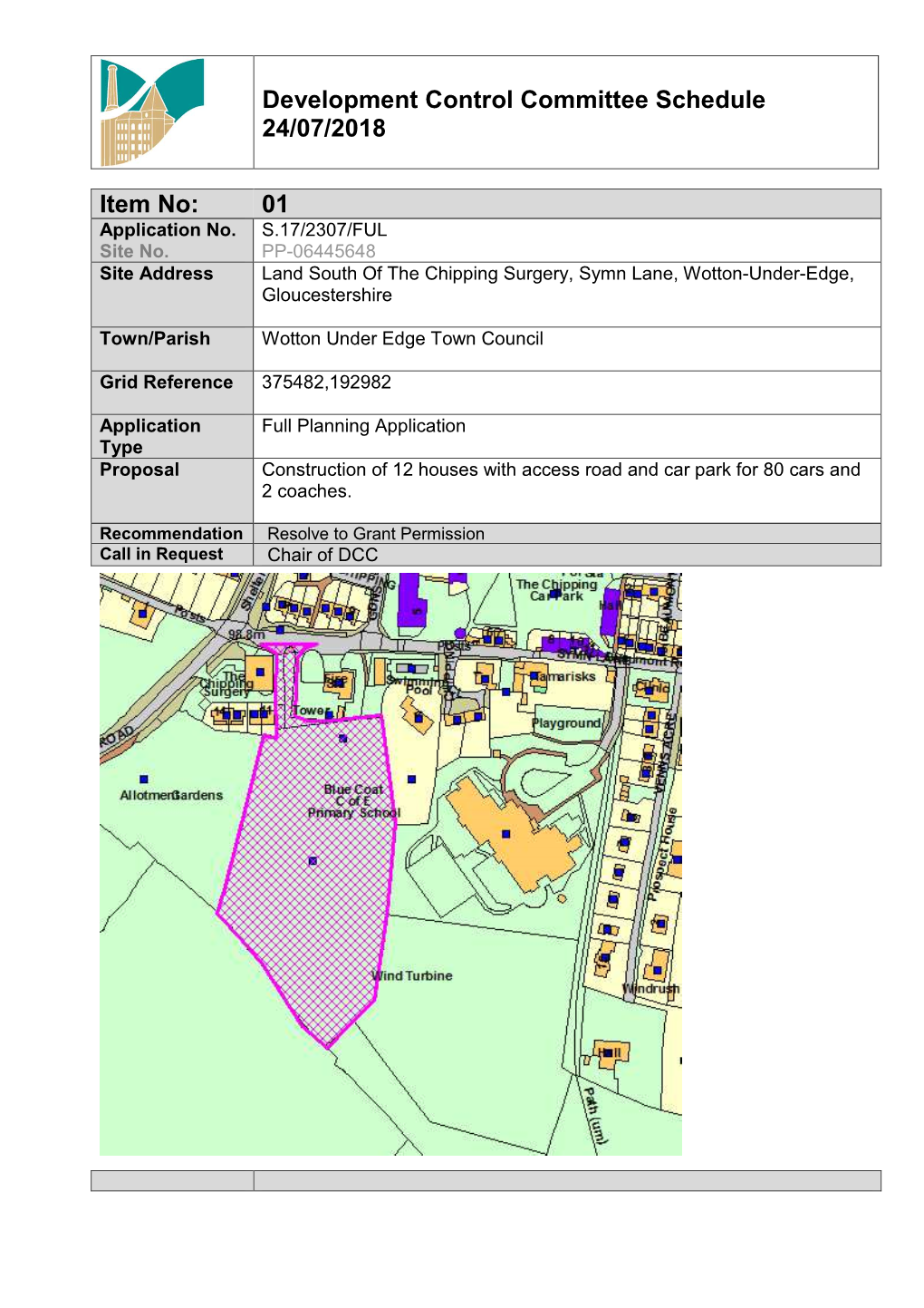 Land South of the Chipping Surgery, Symn Lane, Wotton-Under-Edge, Gloucestershire