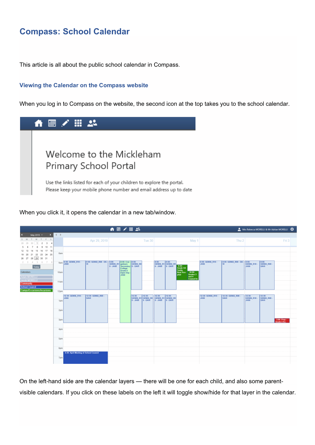 Compass: School Calendar