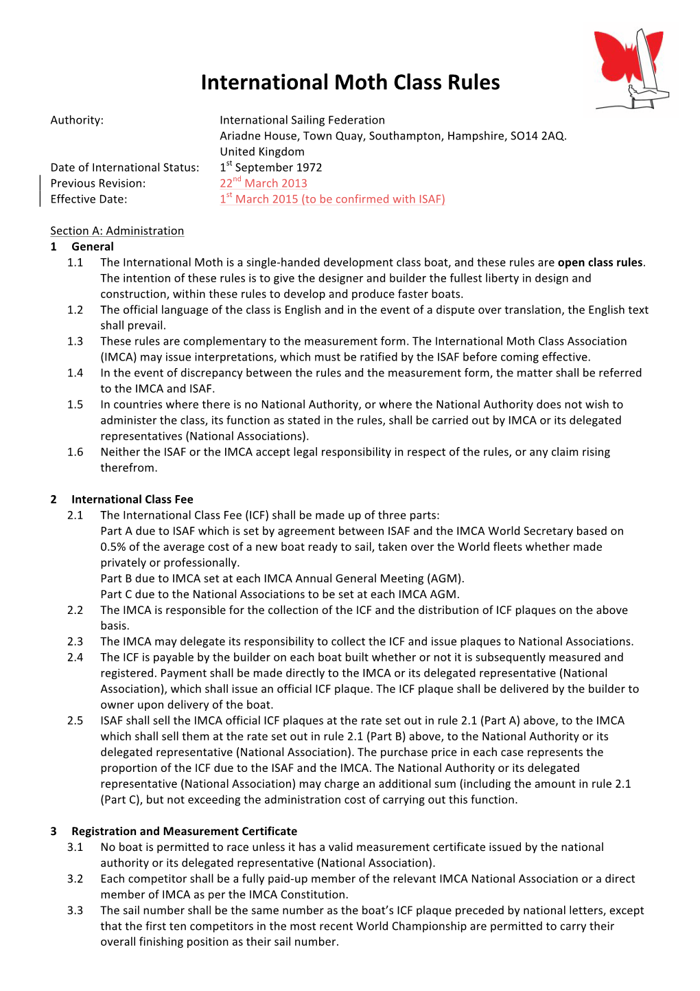 International Moth Class Rules