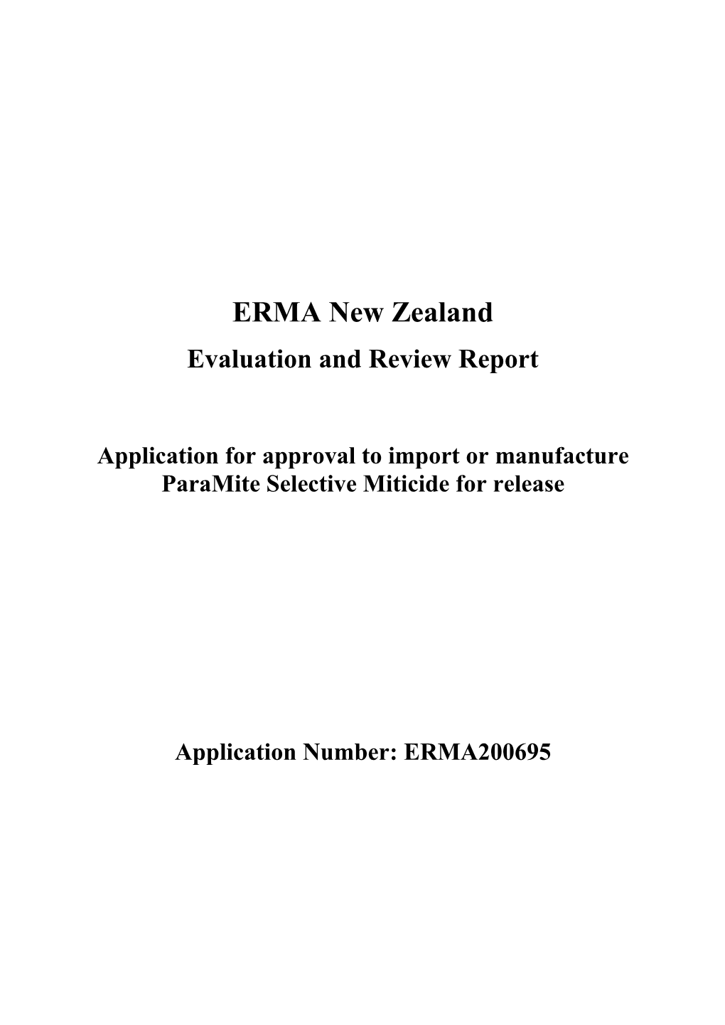 ERMA200695 E and R Report