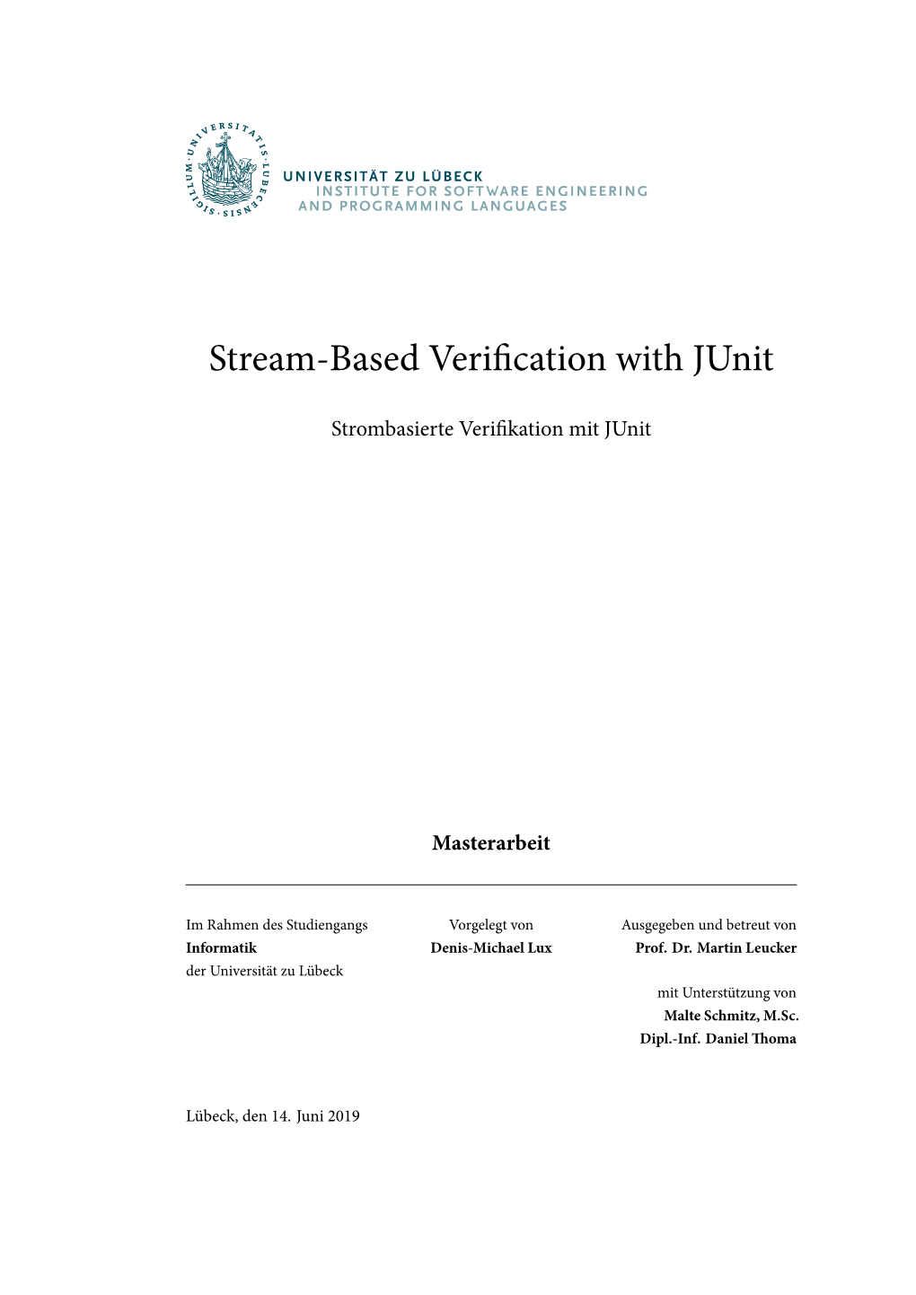 Stream-Based Verification with Junit