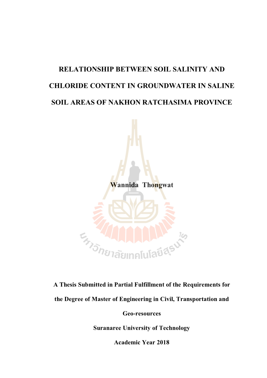 Relationship Between Soil Salinity and Chloride Content in Groundwater Within Saline Soil Areas