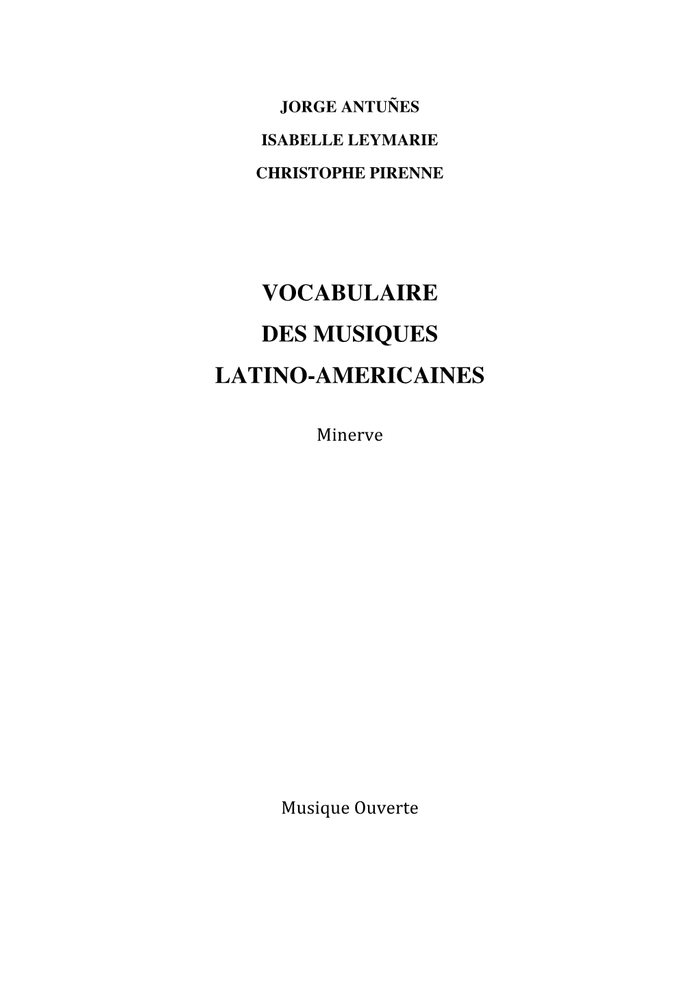 Vocabulaire Des Musiques Latino-Américaines