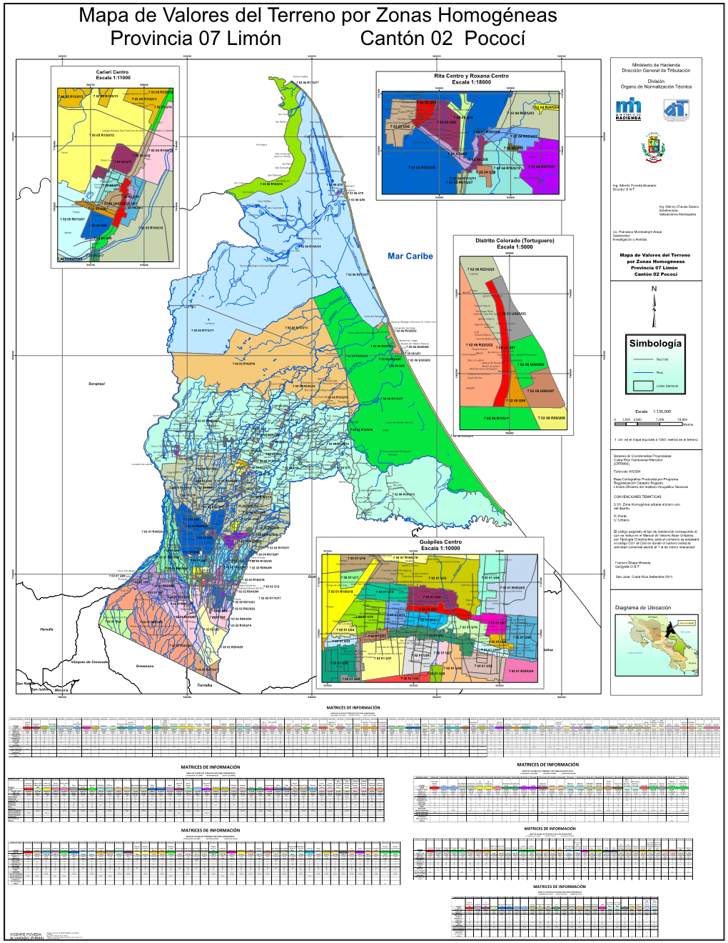 Mapa De Valores Del Terreno Por Zonas Homogéneas Provincia 07 Limón Cantón 02 Pococí