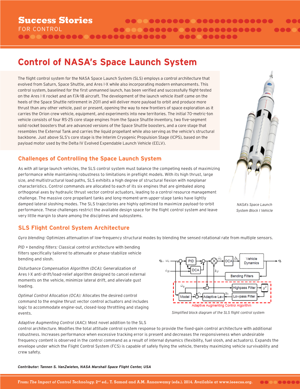 Control of NASA's Space Launch System